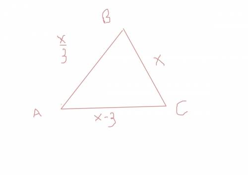 Периметр трёхугольника abc равен 32 см.старана bc больше стараны ac на 3 см и больше стараны ab в 3