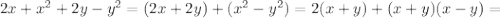 2x+x^2+2y-y^2=(2x+2y)+(x^2-y^2)=2(x+y)+(x+y)(x-y)=