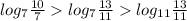 log_7\frac{10}{7}log_7\frac{13}{11}log_{11}\frac{13}{11}