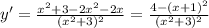 y' = \frac{x^2 + 3 - 2x^2 - 2x}{(x^ 2 + 3)^ 2} = \frac{4-(x + 1)^2}{(x^2 + 3)^2}