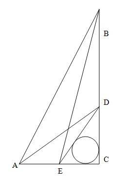 Втреугольнике авс проведены биссектрисы ад и се. найдите радиус вписанной окружности в треугольнике