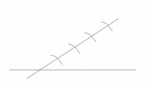 Постройте с циркуля и линейки 3 параллельных прямых к одной прямой