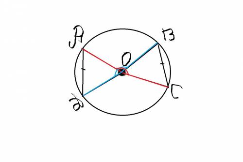 Точки a,b,c,d лежат на окружности с центром в точке o, ac=bd. докажите,что угол aoc= углу bod
