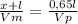 \frac{x + l}{Vm} = \frac{0,65l}{Vp}