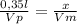 \frac{0,35l}{Vp} = \frac{x}{Vm}