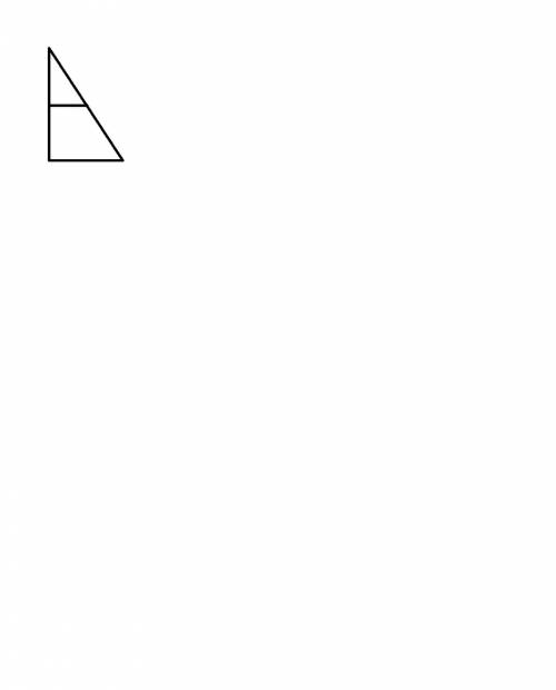 Побудуйте зображення прямокутного трикутника і його середньої лінії, що паралельна одному з катетів.