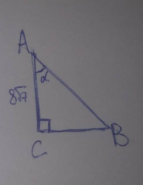 Решите с дано и чертежом. в прямоугольном треугольнике abc угол c прямой. найдите bc, если sina=3/4,