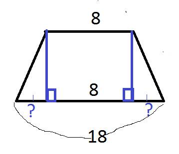 Найти площадь равнобедренной трапеции у которой основания равны 8 и 18 см а боковая сторона равна ср