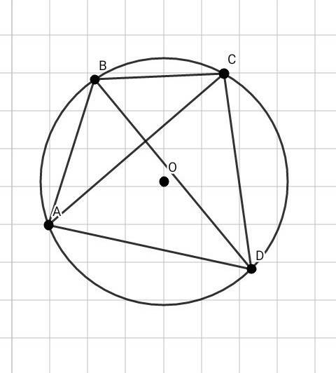 Четырехугольник abcd вписан в окружность. угол abc равен 70°, угол cad равен 49°. найдите угол abd.