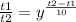 \frac{t1}{t2 } = y^ \frac{t2-t1}{10}