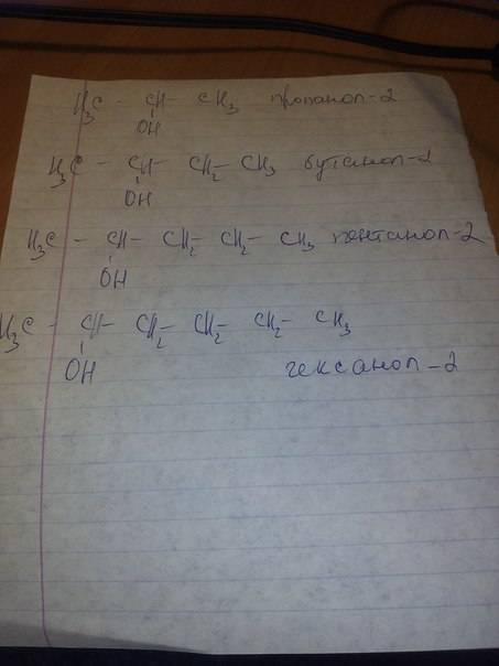 Напишите структурные формулы всех предельных одноатомных вторичных спиртов имеющих неразветвленную ц