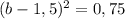 (b - 1,5)^2=0,75