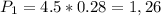 P_{1} =4.5*0.28=1,26