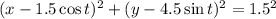 (x-1.5\cos t)^2+(y-4.5\sin t)^2=1.5^2