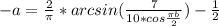 -a=\frac{2}{\pi}*arcsin(\frac{7}{10*cos\frac{\pi\*b}{2}})-\frac{1}{2} \\&#10;