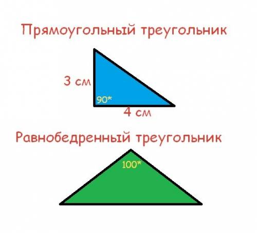 1) начертите прямоугольный треугольник , у которого стороны,образующие прямой угол , равны 3 см и 4