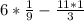 6* \frac{1}{9} - \frac{11*1}{3}