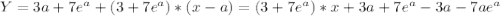 Y=3a+7e^{a}+(3+7e^{a})*(x-a)=(3+7e^{a})*x+3a+7e^{a}-3a-7ae^{a}