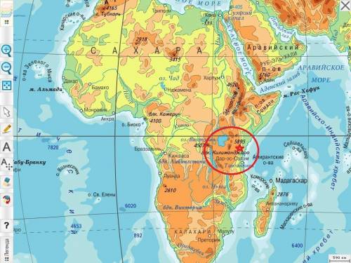 По карте африки определите координаты горы килиманджаро