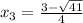 x_{3}= \frac{3-\sqrt{41}}{4}