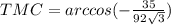 TMC=arccos( - \frac{35}{92\sqrt{3}})