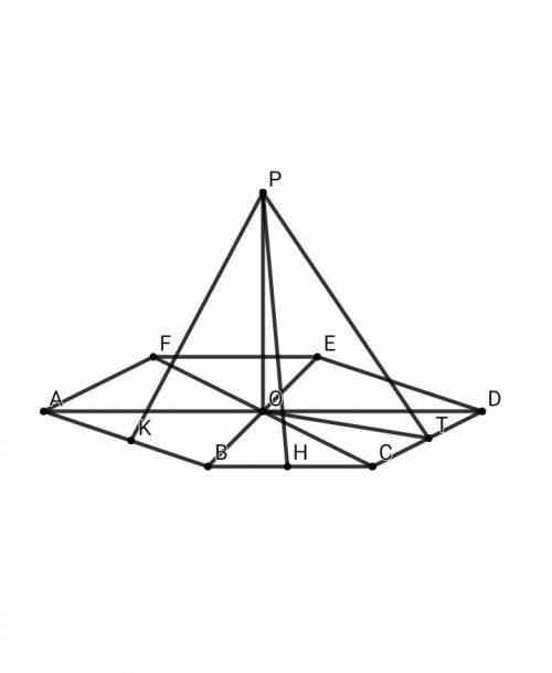 Расстояние от точки p до плоскости правильного шестиугольника со стороной 8 см равно 8 см найдите ра