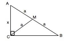 Медиана прямоугольного треугольника, проведённая к гипотенузе , разбивает его на треугольника с пери