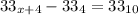 33_{x+4} - 33_{4} = 33_{10}