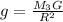 g=\frac{M_3G}{R^2}