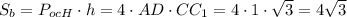 S_b=P_{ocH}\cdot h=4\cdot AD\cdot CC_1=4\cdot 1\cdot \sqrt{3}=4\sqrt{3}