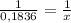 \frac{1}{0,1836} = \frac{1}{x}