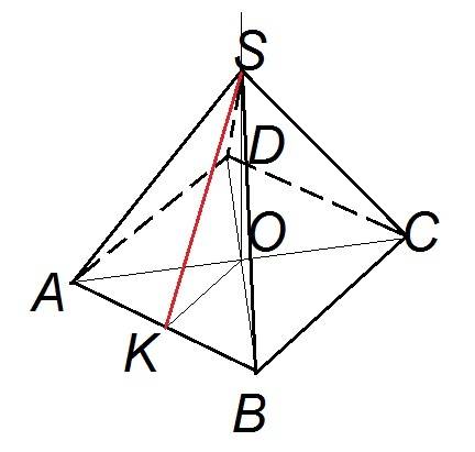 Вправ. четырёхугольнике пирамиде угол бокового ребра с плоскостью основания=60(градусов). найти боко