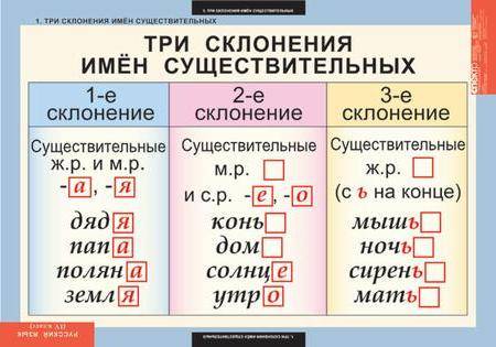 Падежи. склонения имён существительных.