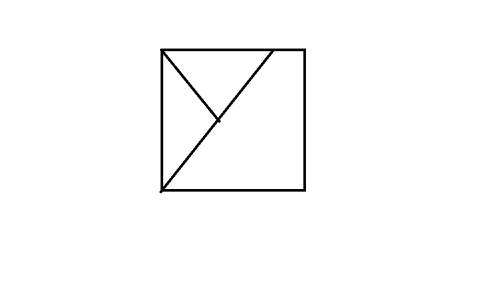 Проведи в квадрате два отрезка так, чтобы он разделился на два треугольника и четырехугольник