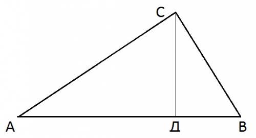 Треугольник abc прямоугольный с прямым углом c. из вершины прямого угла пропущено высота cd, равная