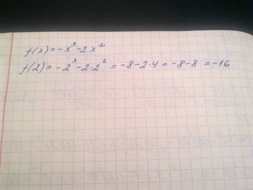 Найти f(2), если f (x)= -x^3 - 2x^2
