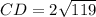 CD=2\sqrt{119}