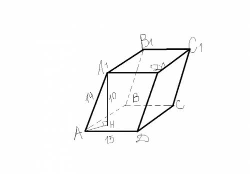 Основанием наклонного параллелепипеда является квадрат со стороной 15 см боковое ребро равно 14 см и