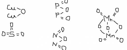 Напишите структурные формулы следующих оксидов: 1 cu2o; 2 p2o3 3 mn2o7 4 so3 5 n2o3