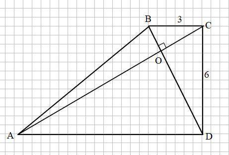 Дано авсд-прямоугольная трапеция. (угол д = углу с =90градусов) вс=3см, сд=6см. вд перпендикулярен а