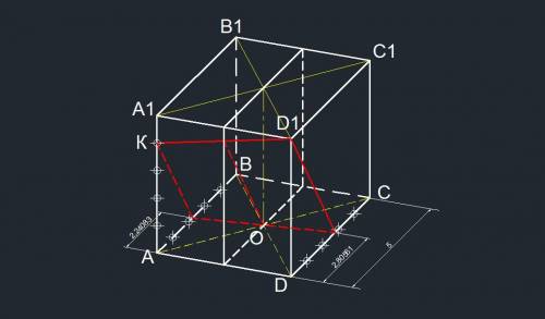 50 ! на ребре аа1 куба авсda1b1c1d1 отмечена точка к так, что ак=4, ка1=1. точка о - центр грани авс