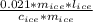 \frac{0.021 * m_{ice} * l_{ice}}{c_{ice} * m_{ice}}