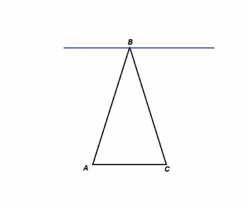 Дан равнобедренный треугольник авс с основанием ас.через вершину в прямых,параллельных ас,провести м