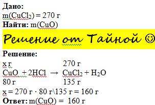 Определите массу оксида меди который вступит в реакцию с саляной кислотой если в результат образуетс
