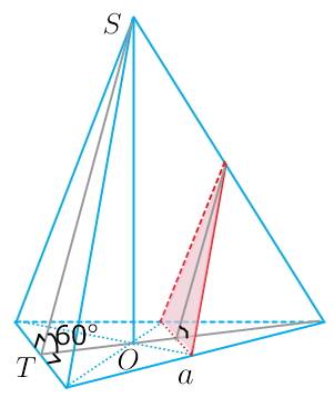 Вправильной треугольной пирамиде сторона основания равна a, а боковые грани наклонены к нему род угл