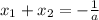 x_1+x_2=-\frac{1}{a}