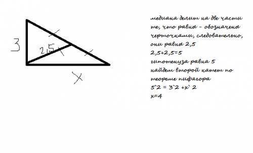 Длина одного из катетов прямоугольного треугольника равна 3. найти длину второго катета, если длина