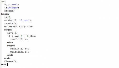 Написать программу в pascal. дан файл f, компонентами которого являются действительные числа. вывест