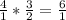 \frac{4}{1}* \frac{3}{2}= \frac{6}{1}