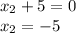 x_{2} +5=0 \\ x_{2}=-5